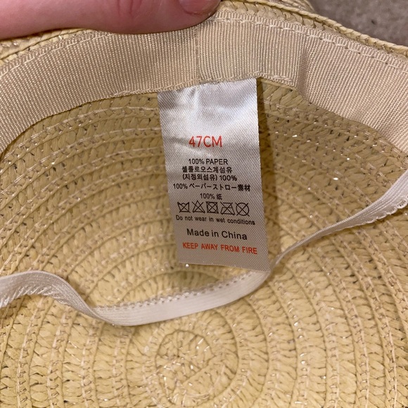 Kids woven straw sun hat with ribbon 41 cm size - Picture 5 of 8